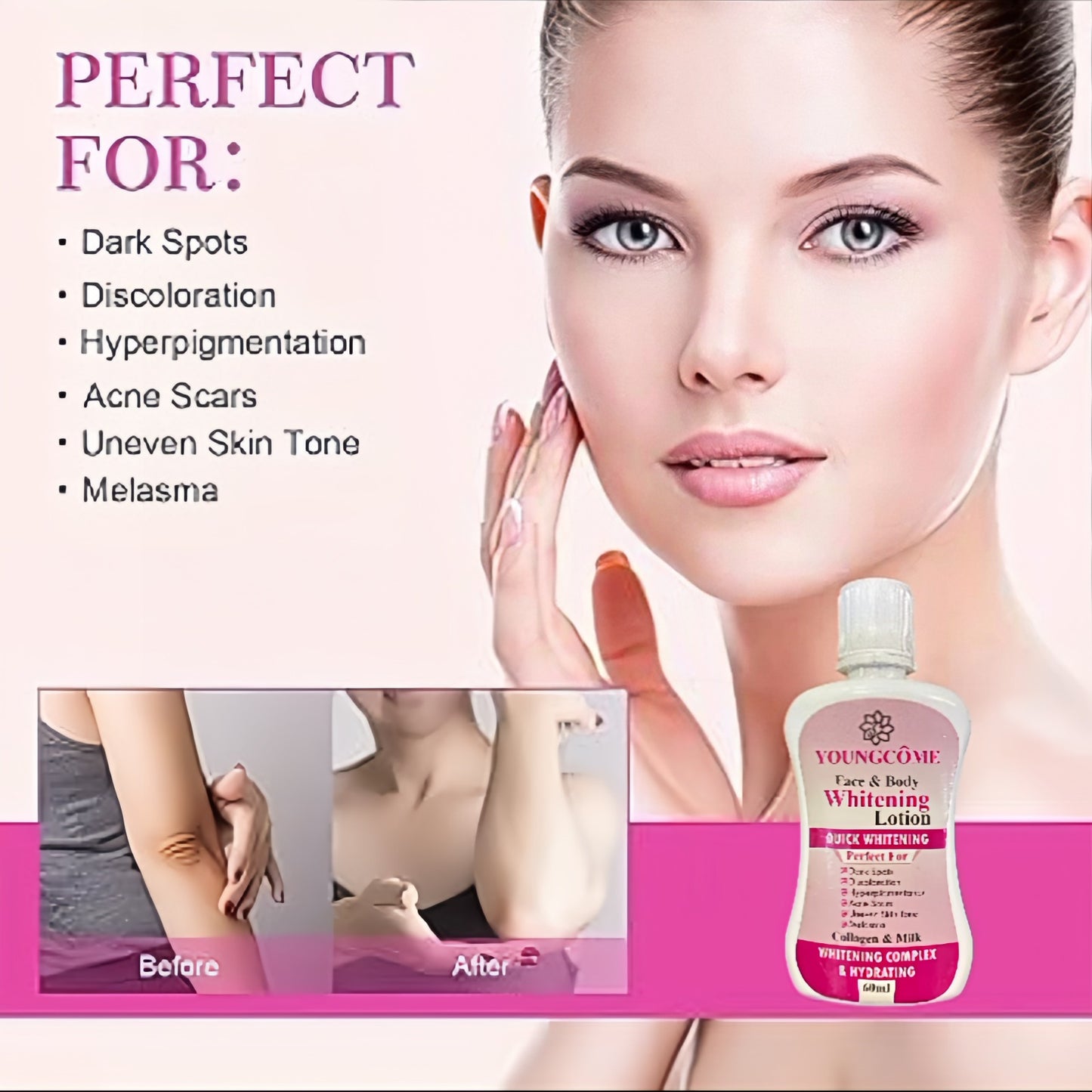 Youngcome Face Body Whitening Lotion 60ml