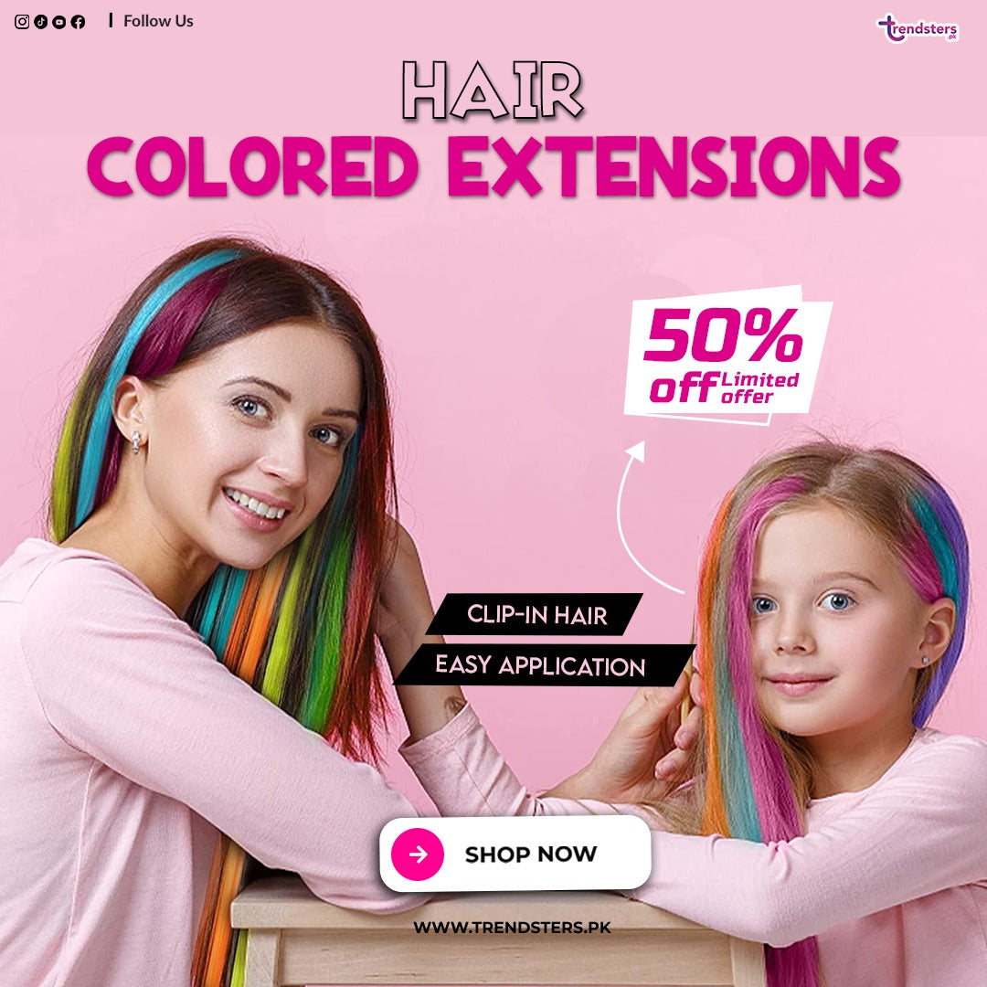 Colored Highlight Synthetic Hair Extensions