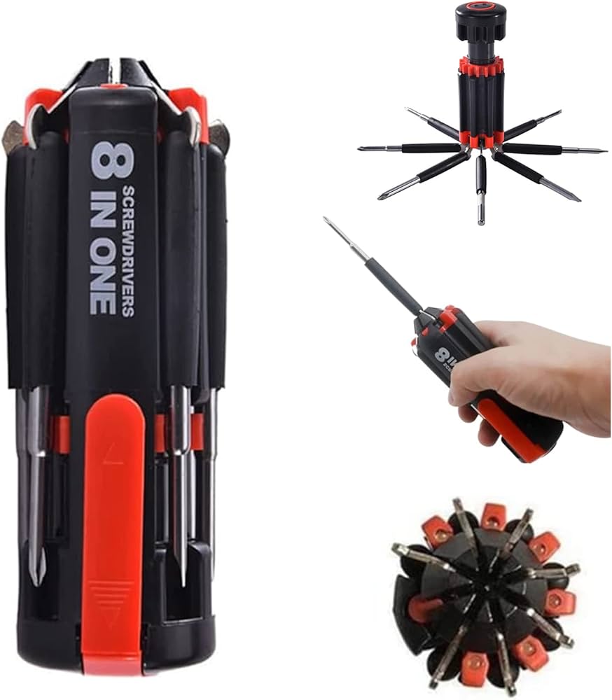 LED 8 in 1 Professional Mini Screwdriver