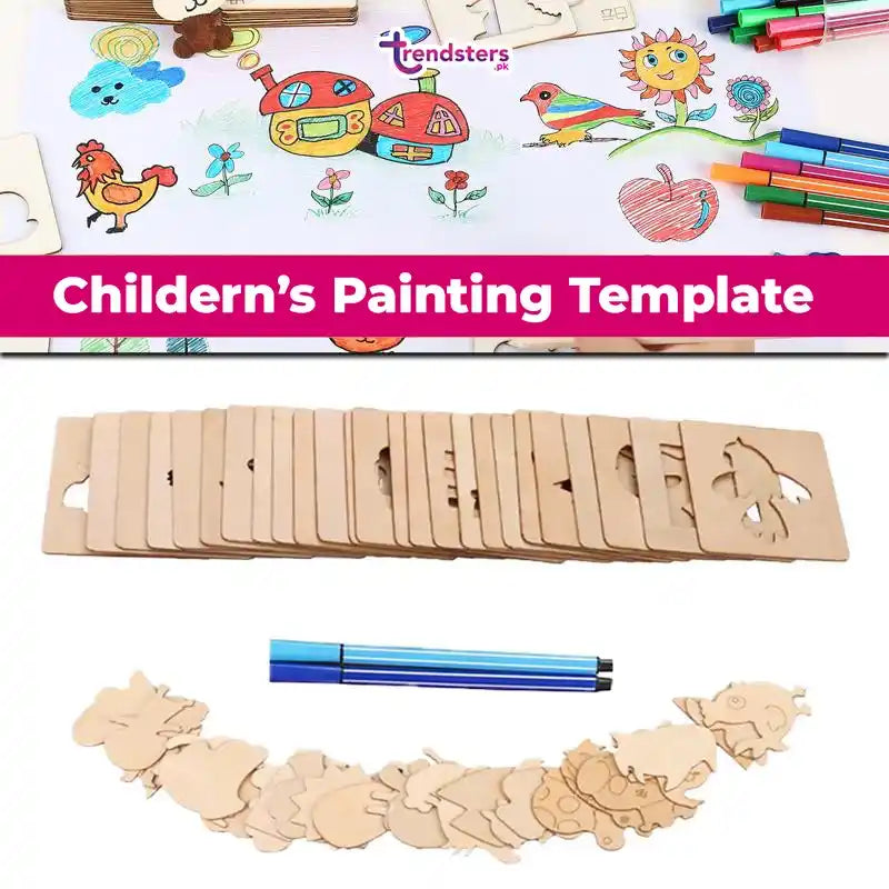 3 in 1 Wooden Kids Drawing Stencils + Puzzle