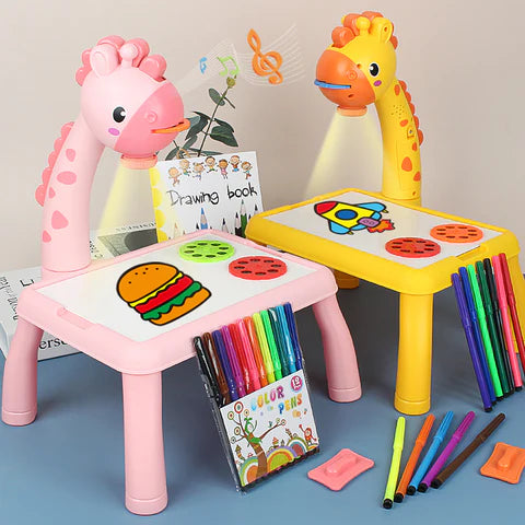 Child Learning Desk With Painting Projector
