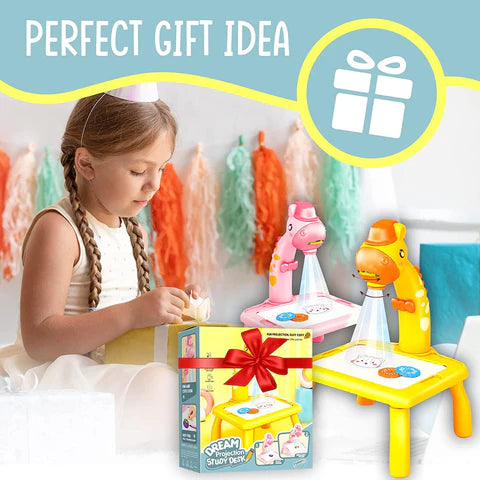 Child Learning Desk With Painting Projector