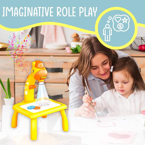 Child Learning Desk With Painting Projector