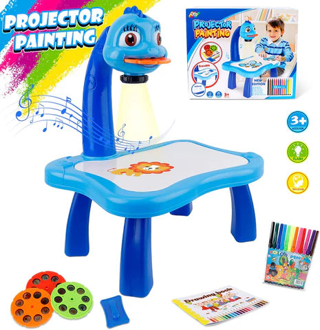 Child Learning Desk With Painting Projector