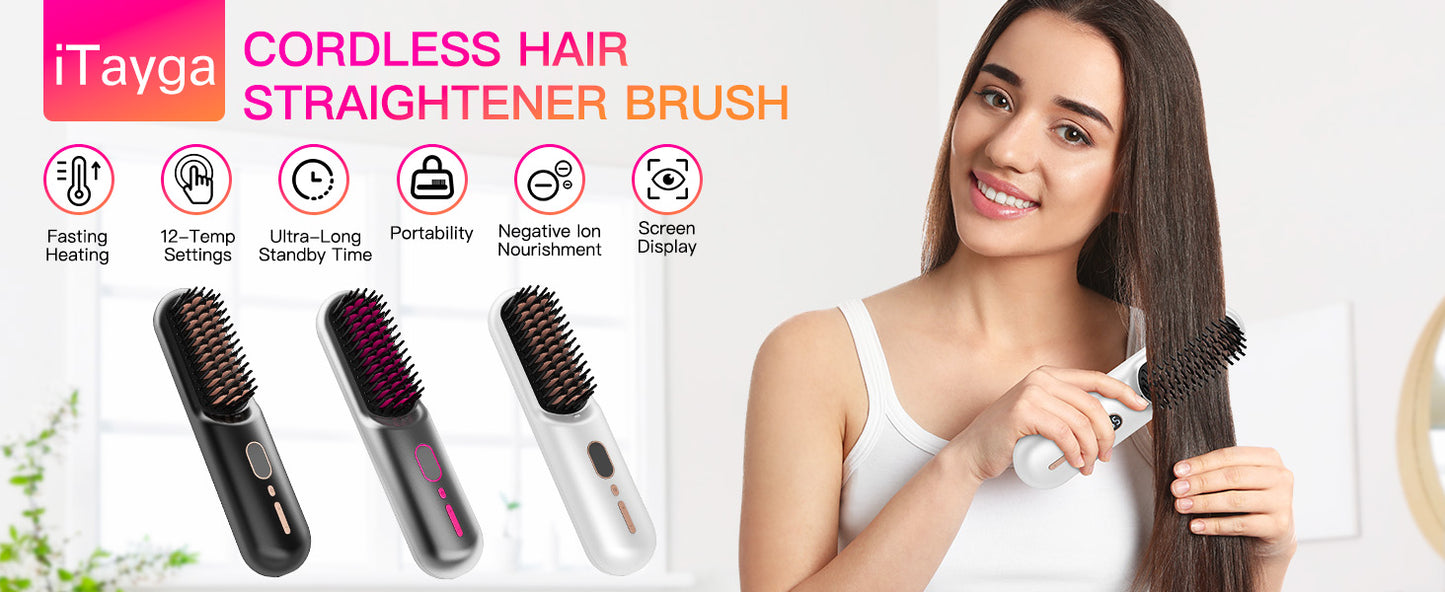 Cordless Hair Straightener Brush