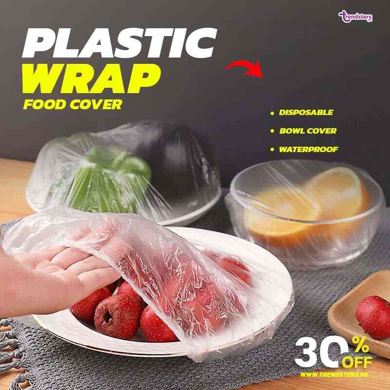 Disposable Food Cover Plastic Wrap Elastic-Pack of 100
