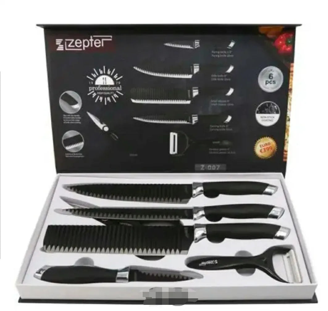 6 Pcs Non-Stick Knife Set For Kitchen