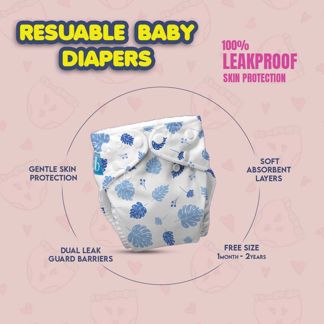 Kids' Free Size Reusable Diaper + Insert (0-36 months)