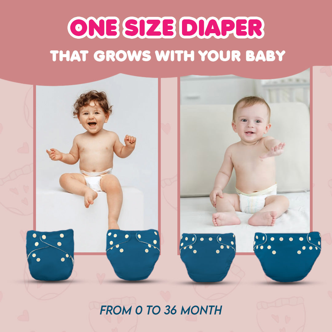 Kids' Free Size Reusable Diaper + Insert (0-36 months)