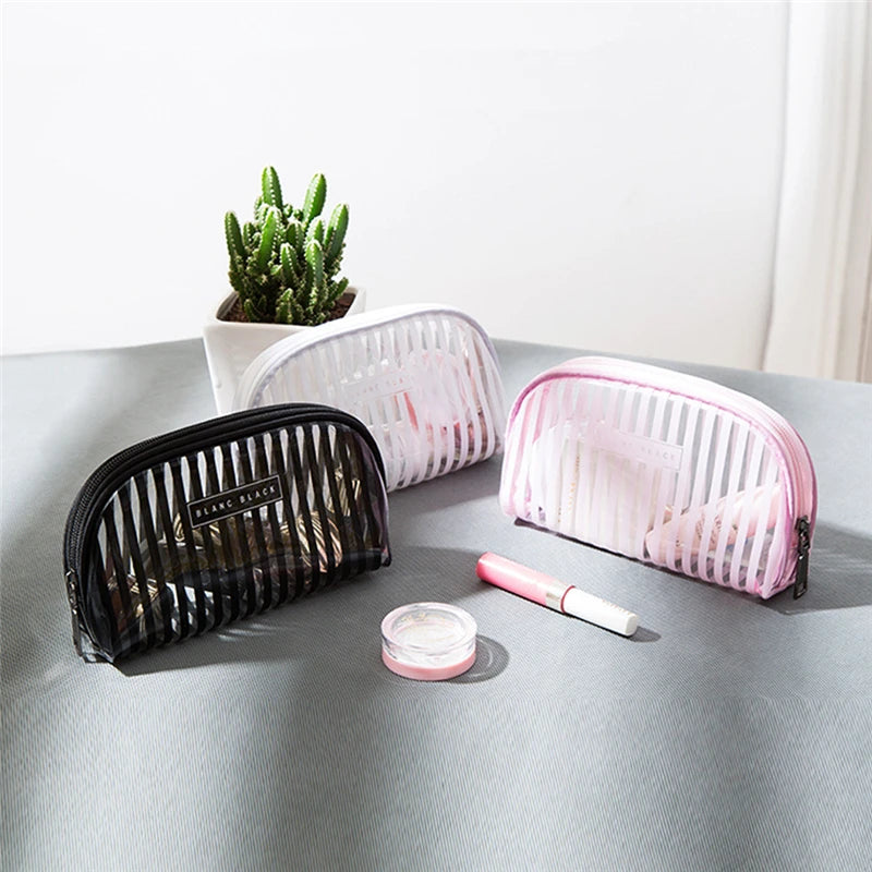 Stripes Cosmetic Makeup Pouch