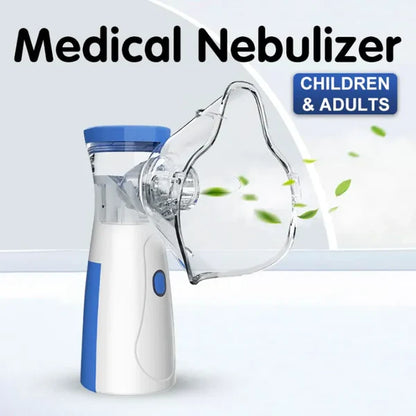 Portable Ultrasonic Nebulizer Kit - 2 Masks for Kids and Adults (Cell and Type-C Operated)