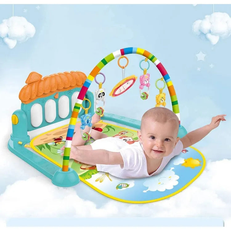 Huanger 3 In 1 Baby Play Gym Mat with Piano Music