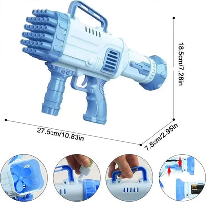 Rechargeable 32-Hole Bazooka Bubble Machine!