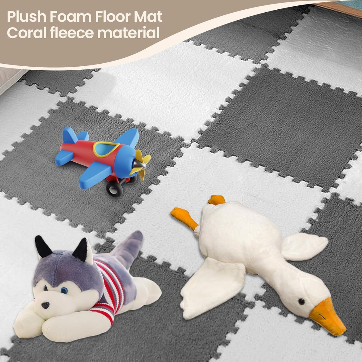 Plush Puzzle Foam Floor Mat
