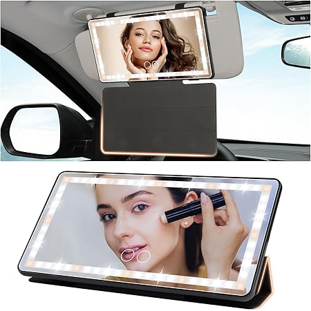 Car Vanity Mirror with Protective Cover