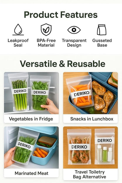 Vegetable Storage Bag - Fresh-keep Zip Pouches