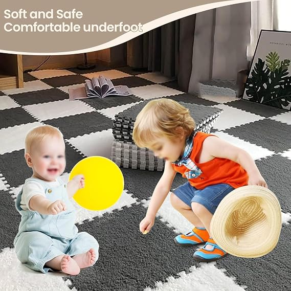 Plush Puzzle Foam Floor Mat