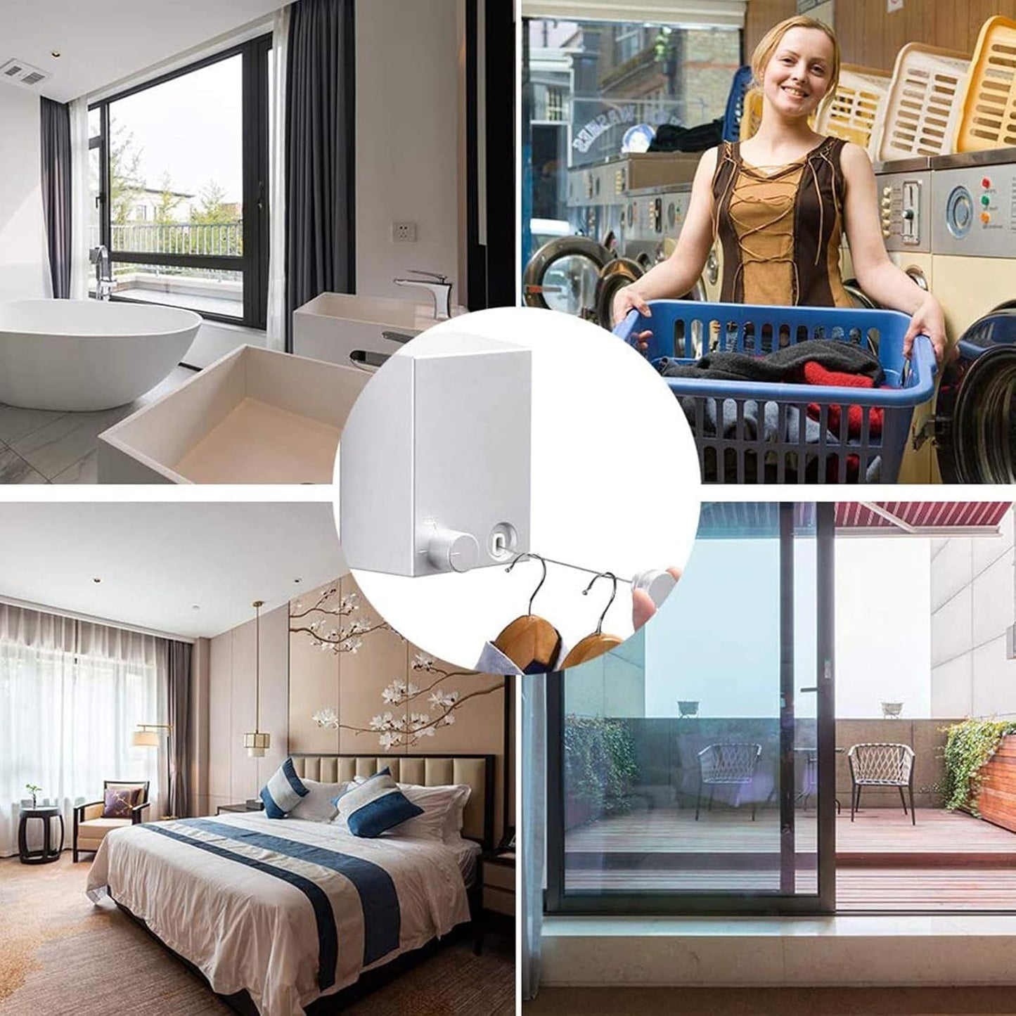 Telescopic Clothesline Wall Hanger