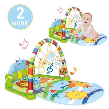 Huanger 3 In 1 Baby Play Gym Mat with Piano Music