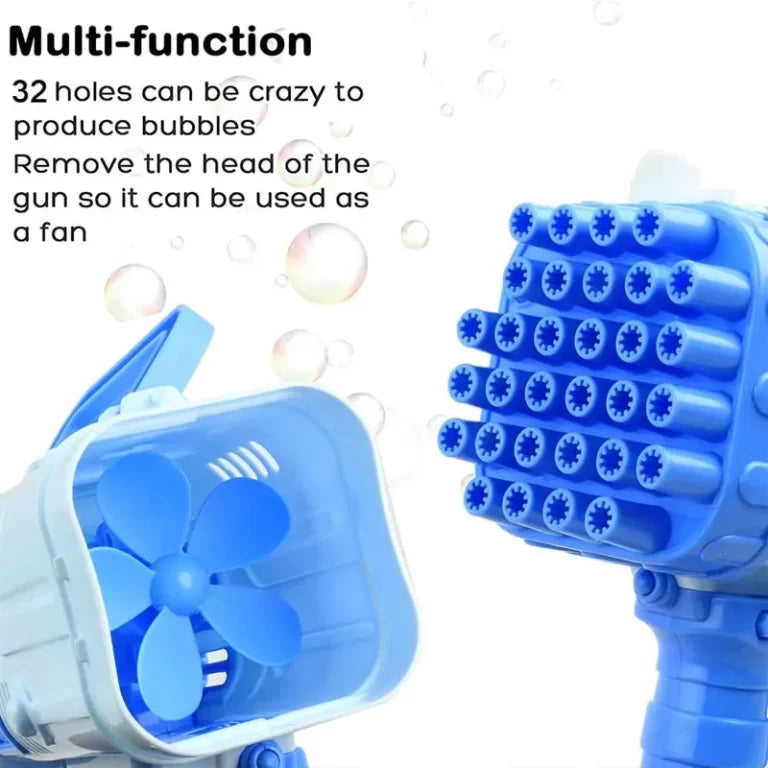 Rechargeable 32-Hole Bazooka Bubble Machine!