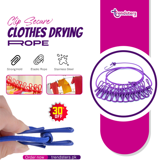 Clip Secure clothes Drying Rope