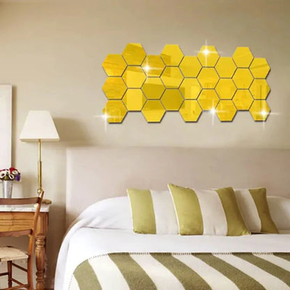 Hexagon Mirror Sticker (12 PCS)