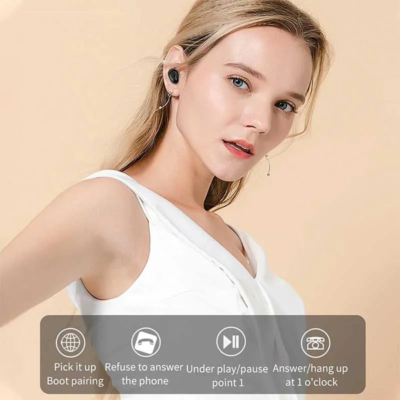 HT18 TWS Wireless Stereo Earbuds (White)
