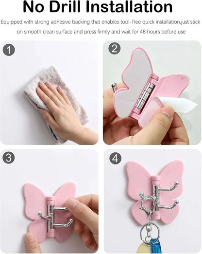 Rotatable Butterfly Wall Hooks