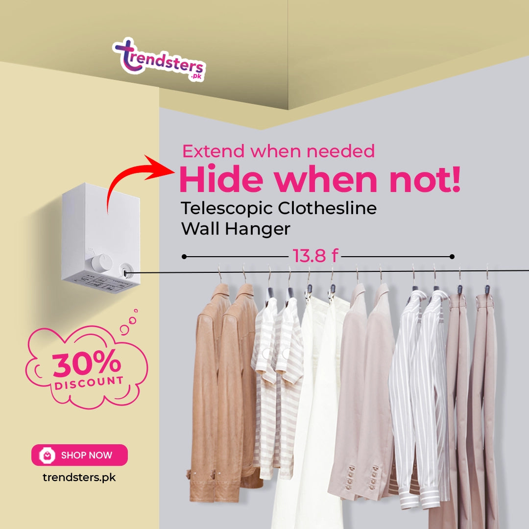 Telescopic Clothesline Wall Hanger
