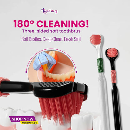 Three-Sided Soft Toothbrush