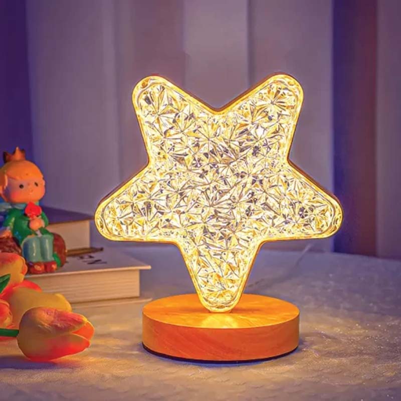 Gold Acrylic Table Lamp Star