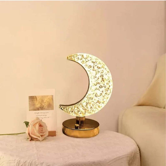 Gold Acrylic Table Lamp moon