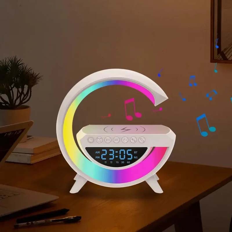 3 In 1 G Lamp Speaker With Wireless Charger Alarm Clock Trendsters pk 3-in-1-g-lamp-speaker-with-wireless-charger-alarm-clock-trendsters-pk