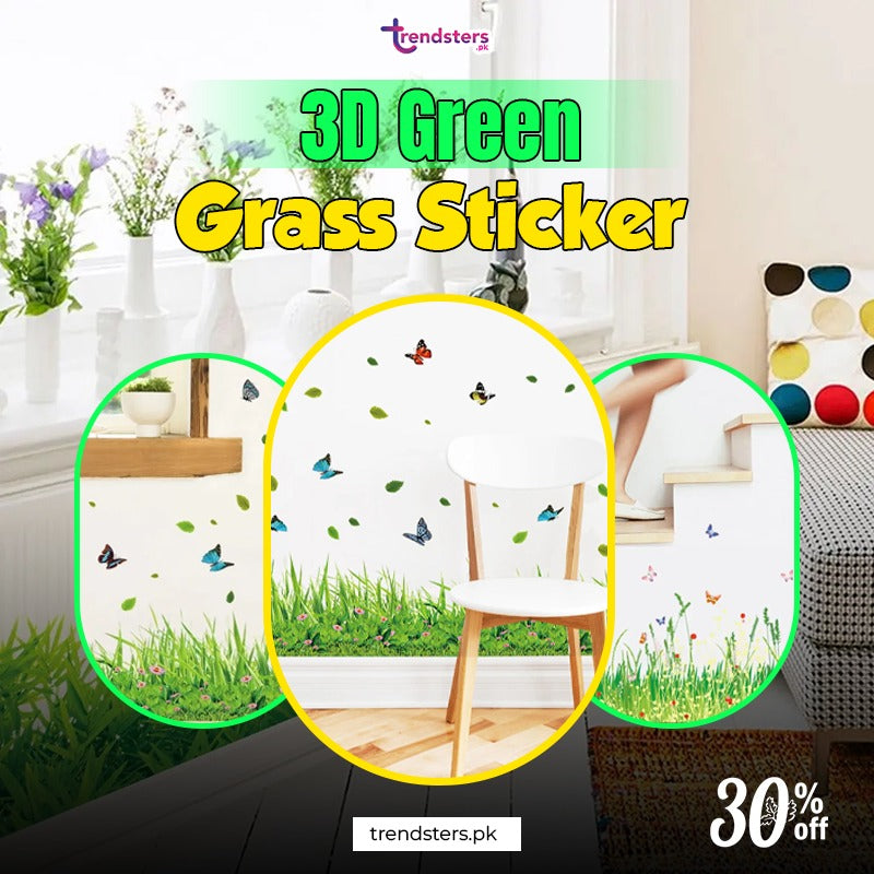 3D Green Grass Sticker