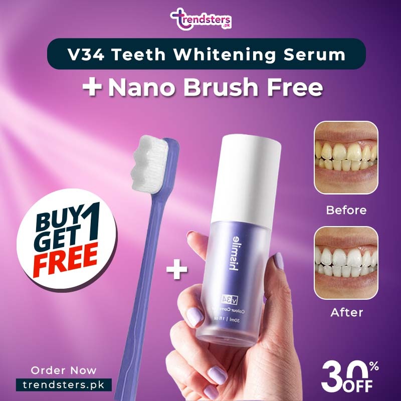 V34 Teeth Whitening Serum One Nano Brush Free