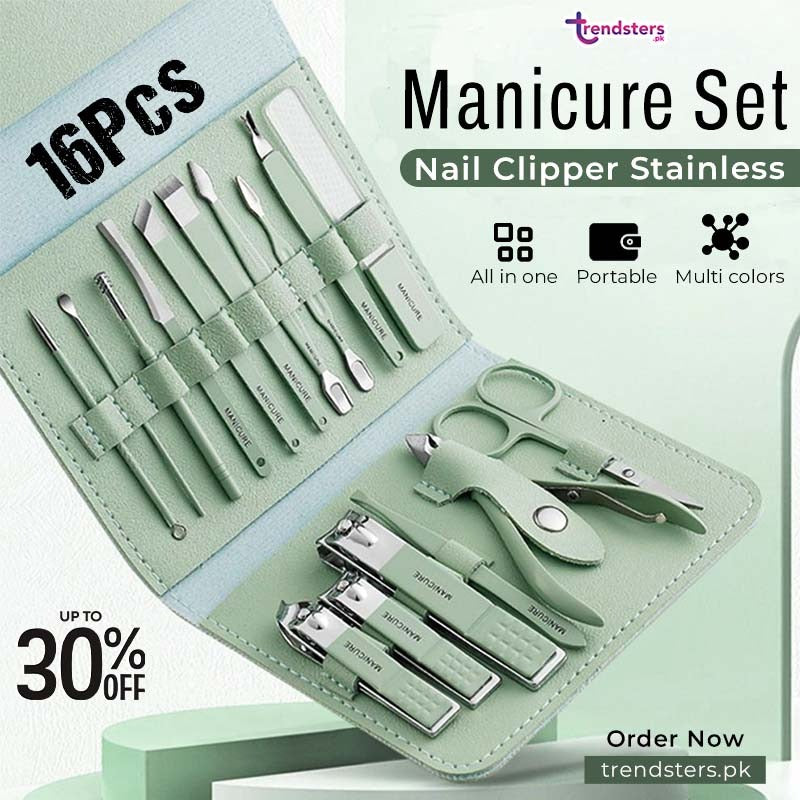 16 PCS Stainless Steel Manicure Pedicure Set