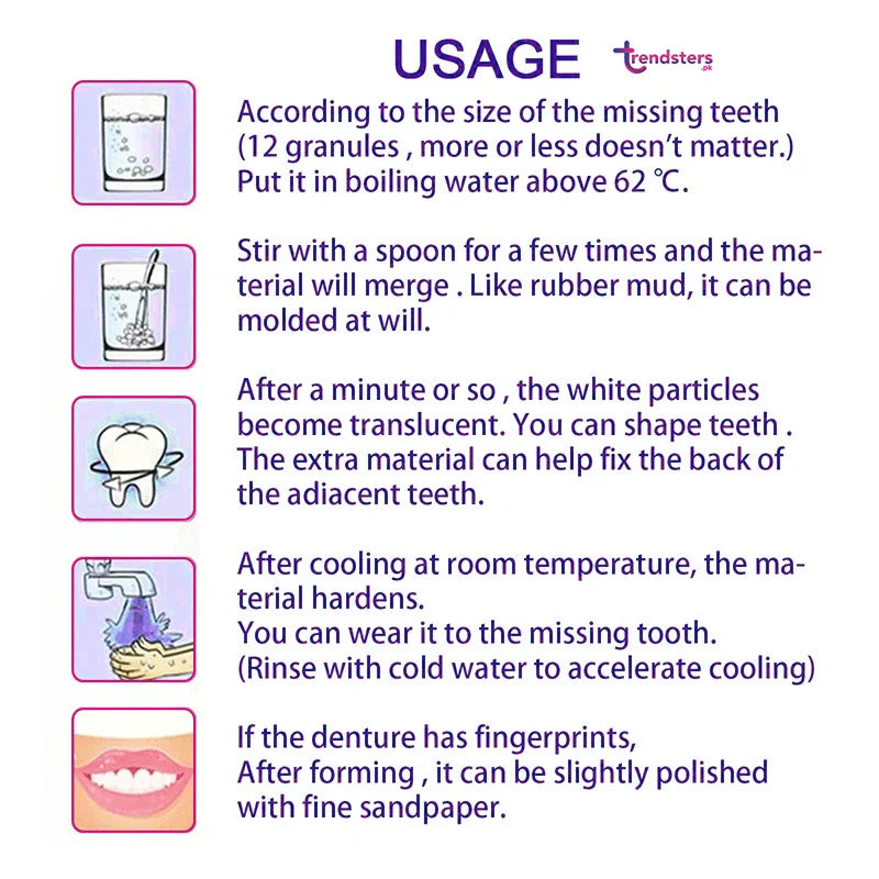 Moldable False Teeth