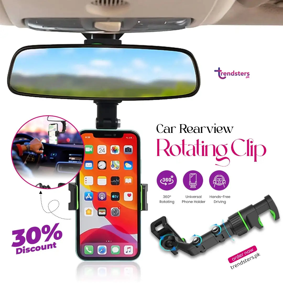 Car Rearview 360 Rotating Clip