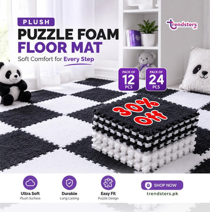 Plush Puzzle Foam Floor Mat