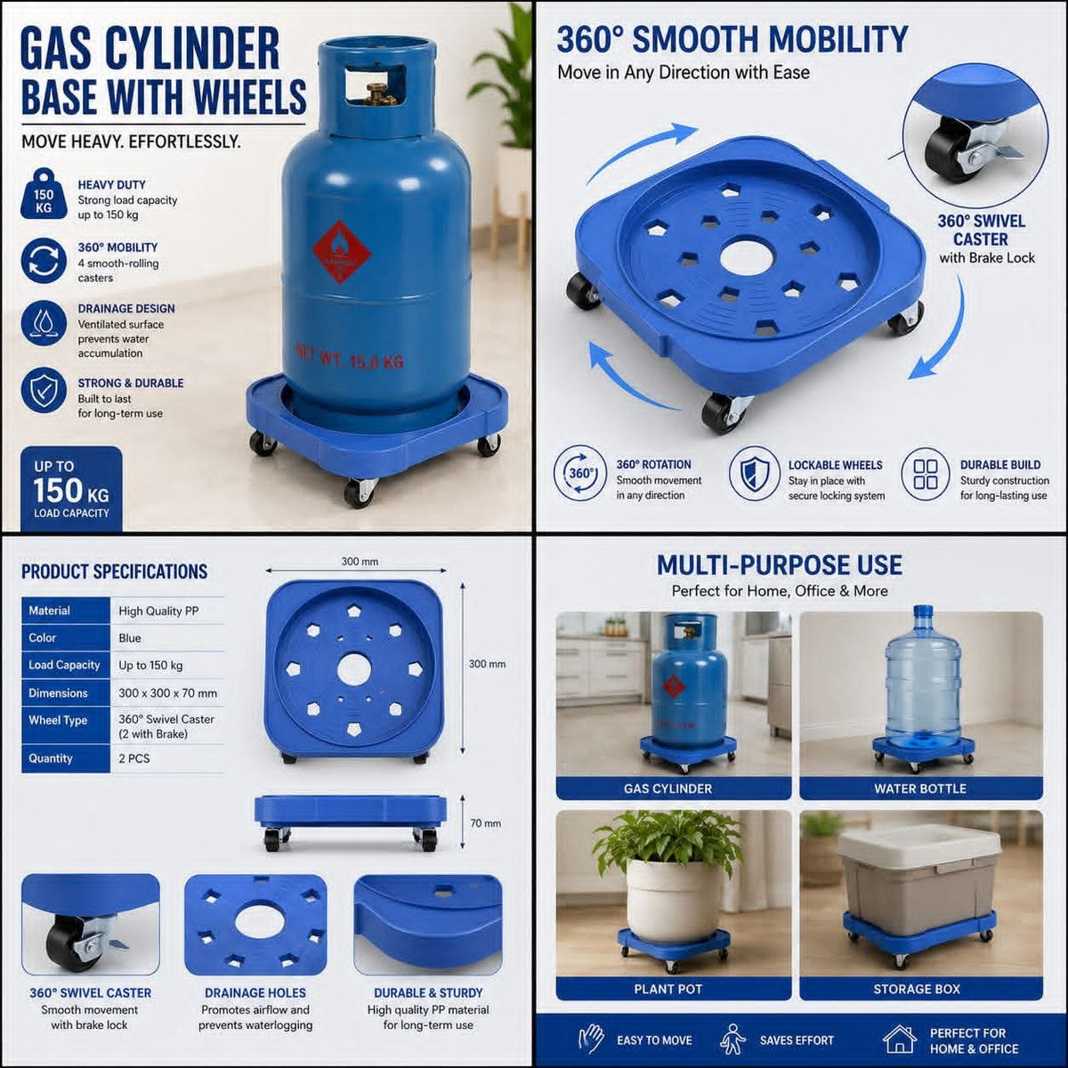 Practical Rolling Gas Cylindar Stand