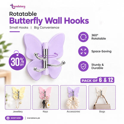 Rotatable Butterfly Wall Hooks