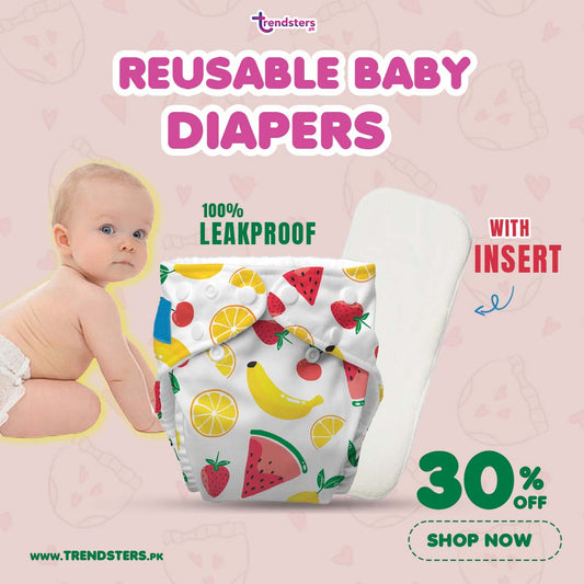 Kids' Free Size Reusable  Diaper + Insert (0-36 months)