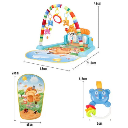 Huanger 3 In 1 Baby Play Gym Mat with Piano Music