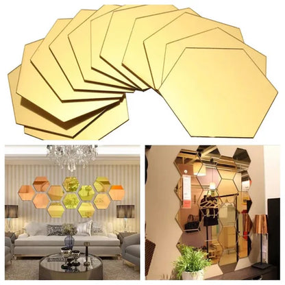 Hexagon Mirror Sticker (12 PCS)