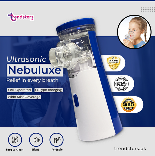 Portable Ultrasonic Nebulizer Kit - 2 Masks for Kids and Adults (Cell and Type-C Operated)