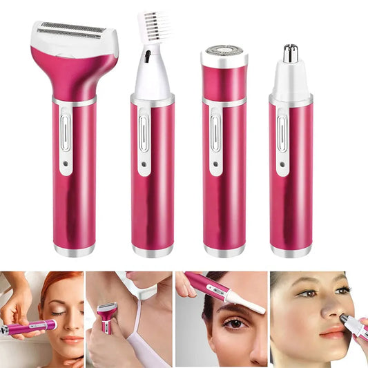 4 In 1 Rechargeable USB Epilator Hair Removal Set For Women