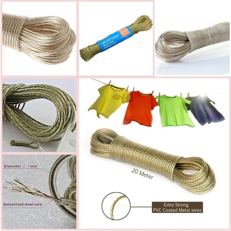 Extra Strong PVC Coated Clothesline Metal Wire(20meter)