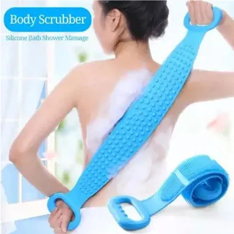 Body Wash Silicone Body Scrubber Belt Double Side Shower Belt