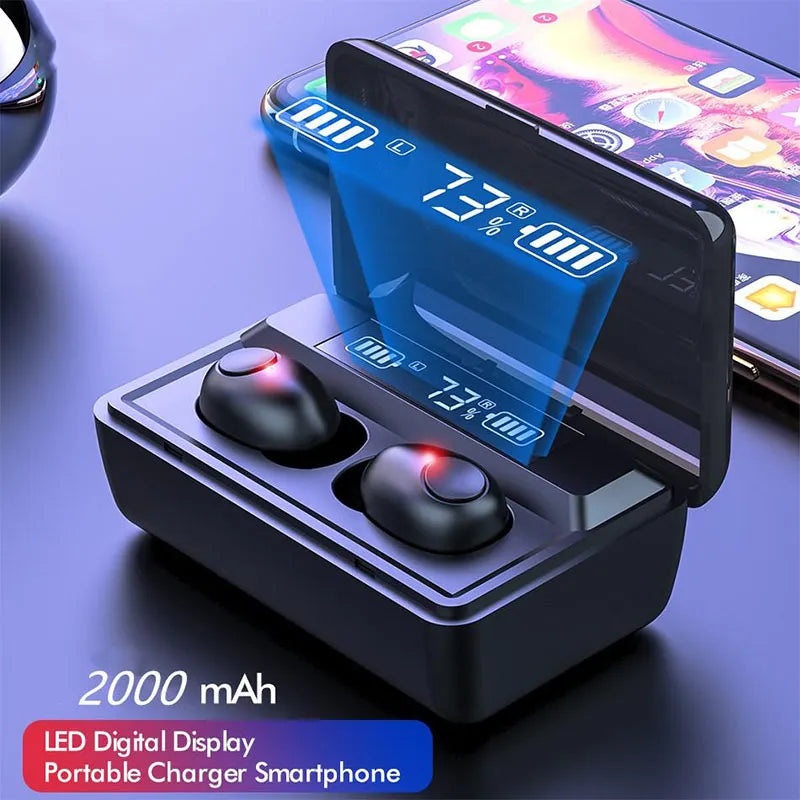 T8 Earbuds HD Audio With Power Bank Charging Box (2 in one)