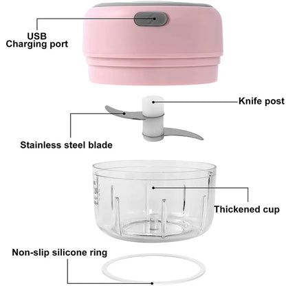 Wireless Electric Vegetable/Meat Grinder Food Chopper Mini Stainless Electric Kitchen Chopper Meat